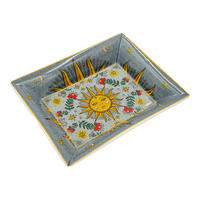 SCHALE/ Porzellanplatte rechteckig MIRABILIA 16 x 20 cm „Sole & Luna“ - Multicolor, Keramik (16/2.5/20cm) - Rose & Tulipani