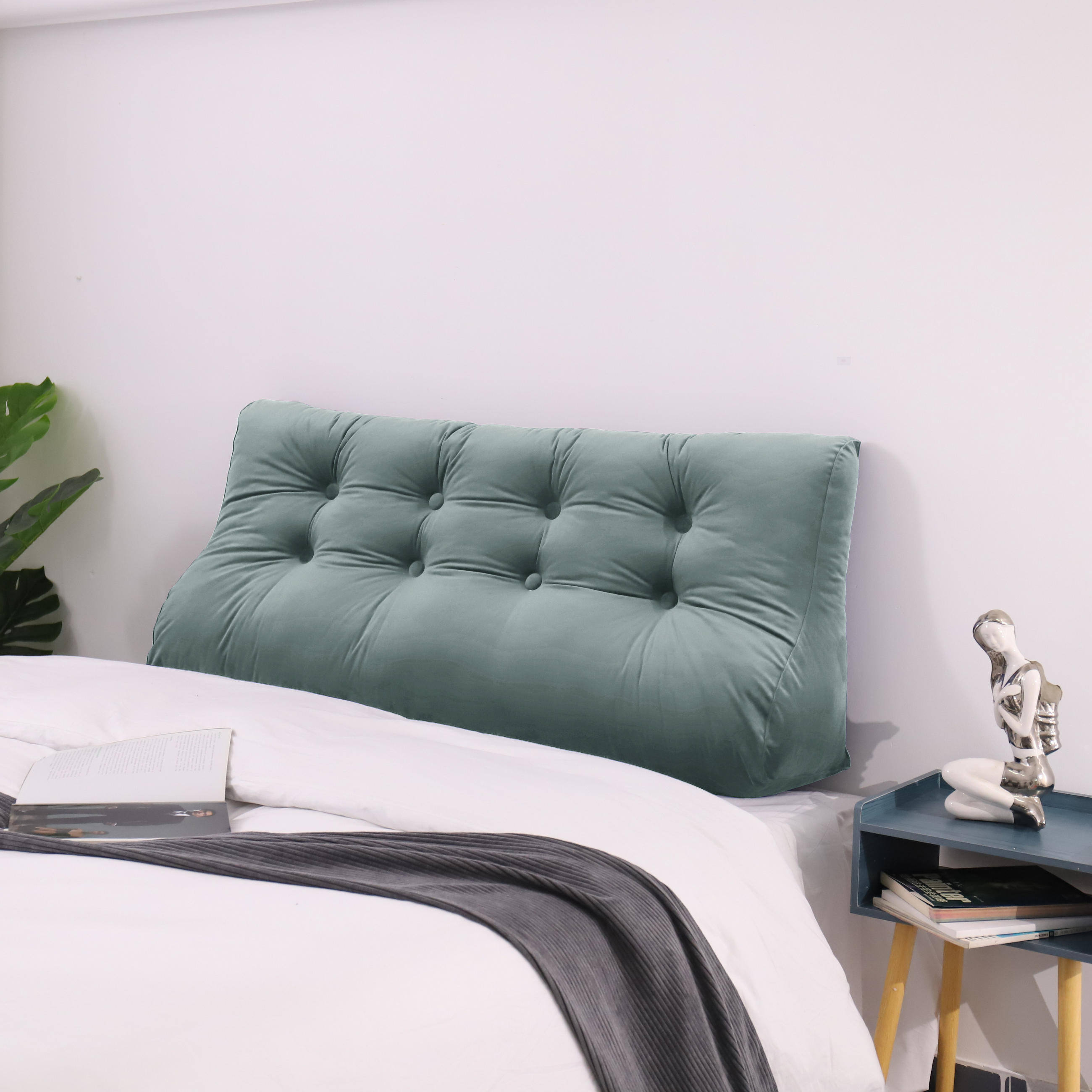 RÜCKENKISSEN Körperkontur Samtlook Grau 120 cm - Grau, Textil (55/120cm) - Vercart
