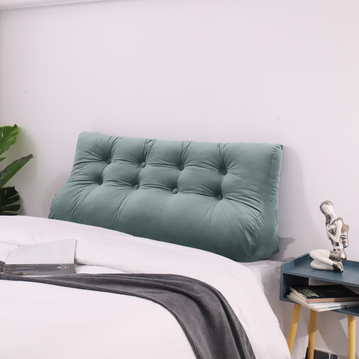 RÜCKENKISSEN Körperkontur Samtlook Grau 120 cm - Grau, Textil (55/120cm) - Vercart