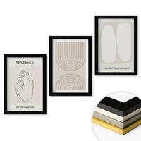 WANDBILDER 3er-Set - 20x30 cm Schwarzer Rahmen - Stilvolle minimalistische Linien - Schwarz, Kunststoff (20/30cm) - ArtPrintCave