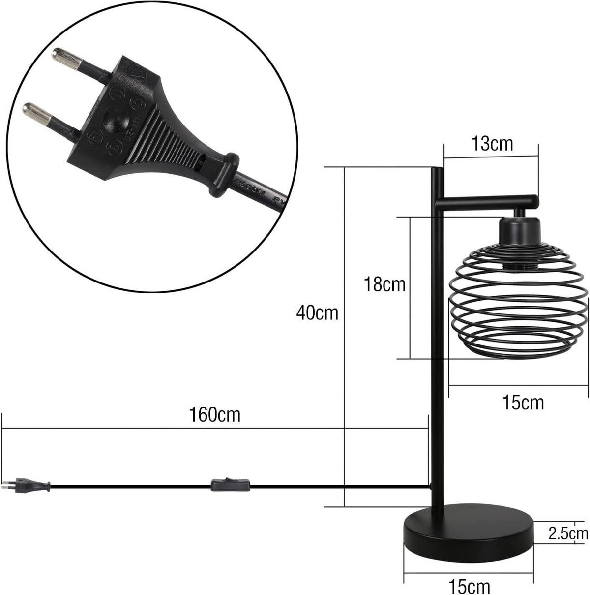 TISCHLAMPE Thaddeus 15/20/42.6 cm - Schwarz, Metall (15/20/42.6cm) - ZMH