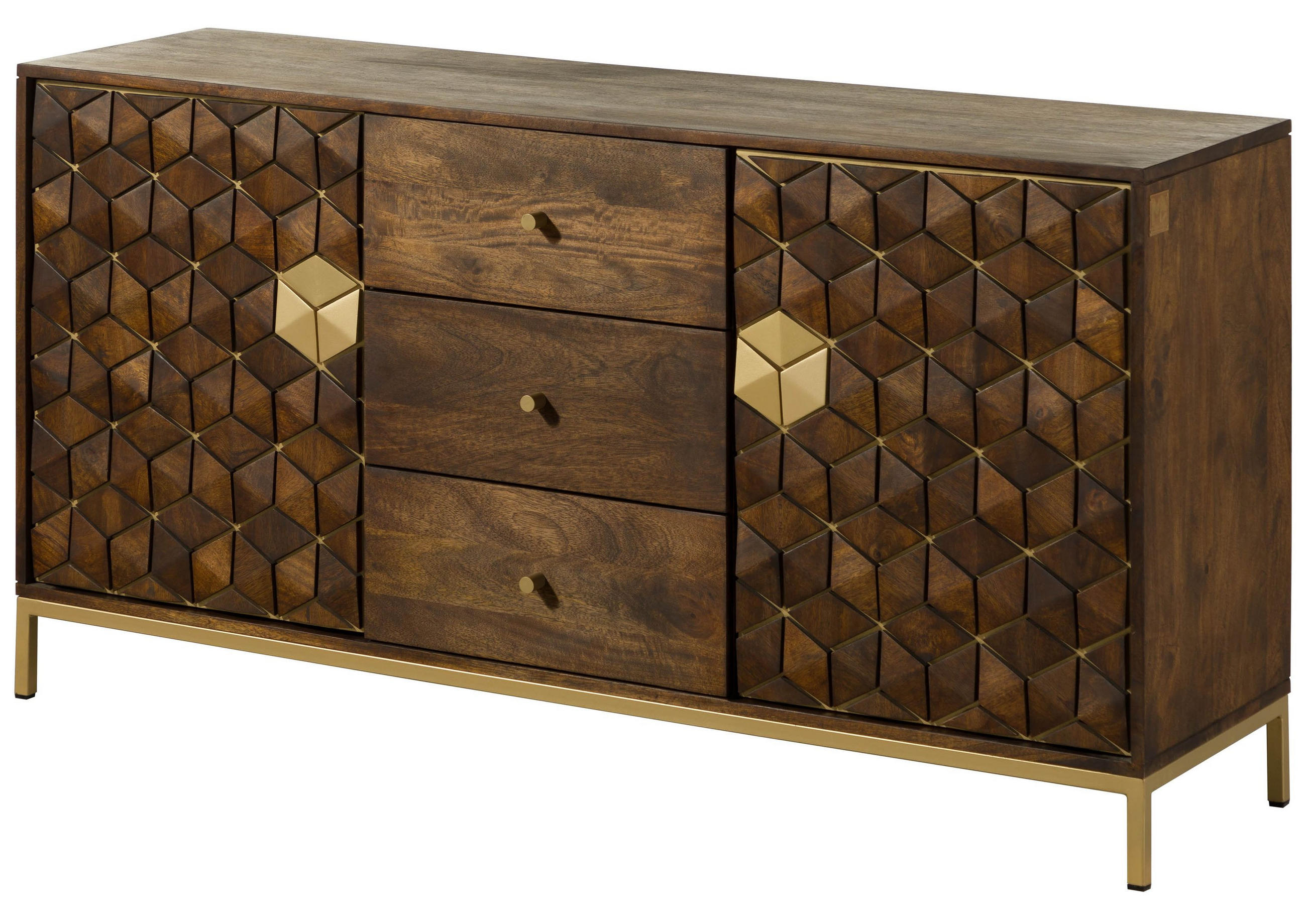 Massivmoebel24 Sideboard Braun 146x77x40 cm