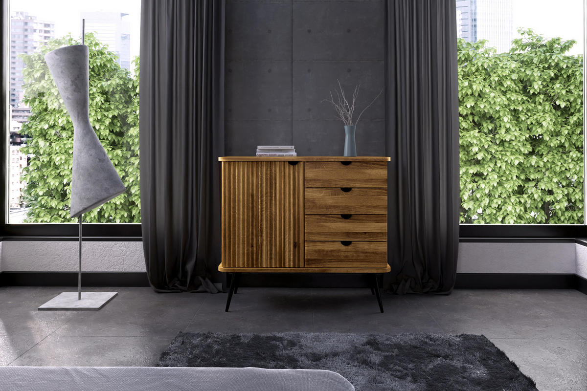 KOMMODE LINA - Wildeiche, Holz (97/87/46cm) - byoak