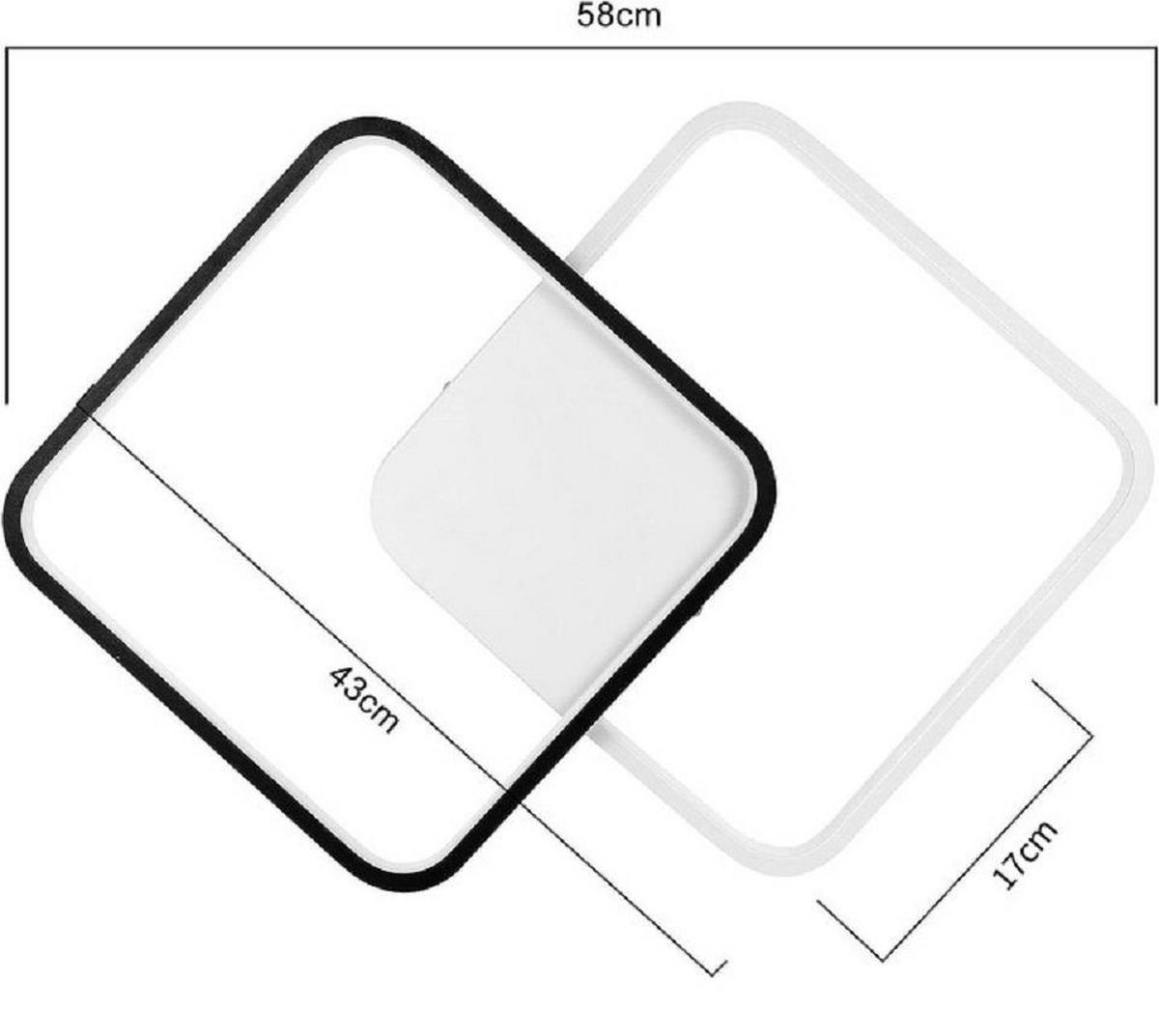 LED-DECKENLEUCHTE Nils 43/43/4.5 cm - Schwarz, Metall (30/4.5/30cm) - ZMH
