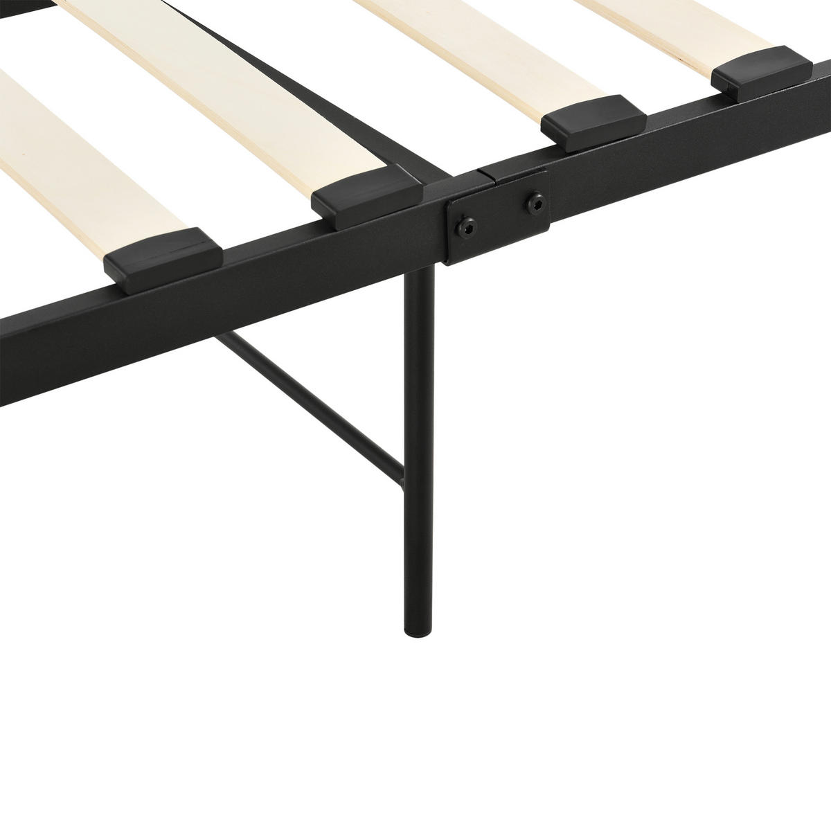 TAGESBETT Arjeplog - Schwarz, Metall (90/200cm) - [en.casa]