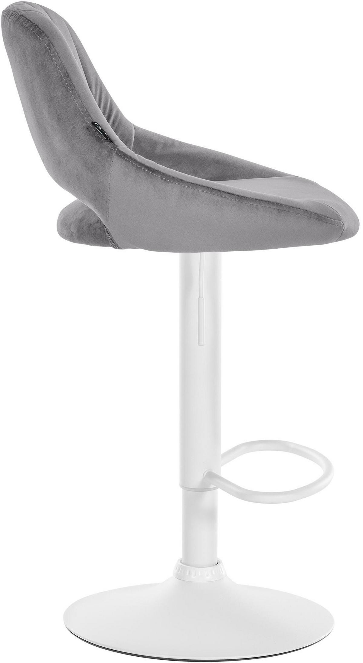 BARHOCKER 2er Set Samt dunkelgrau - Dunkelgrau/Weiß, Textil (47/85/48cm) - CLP
