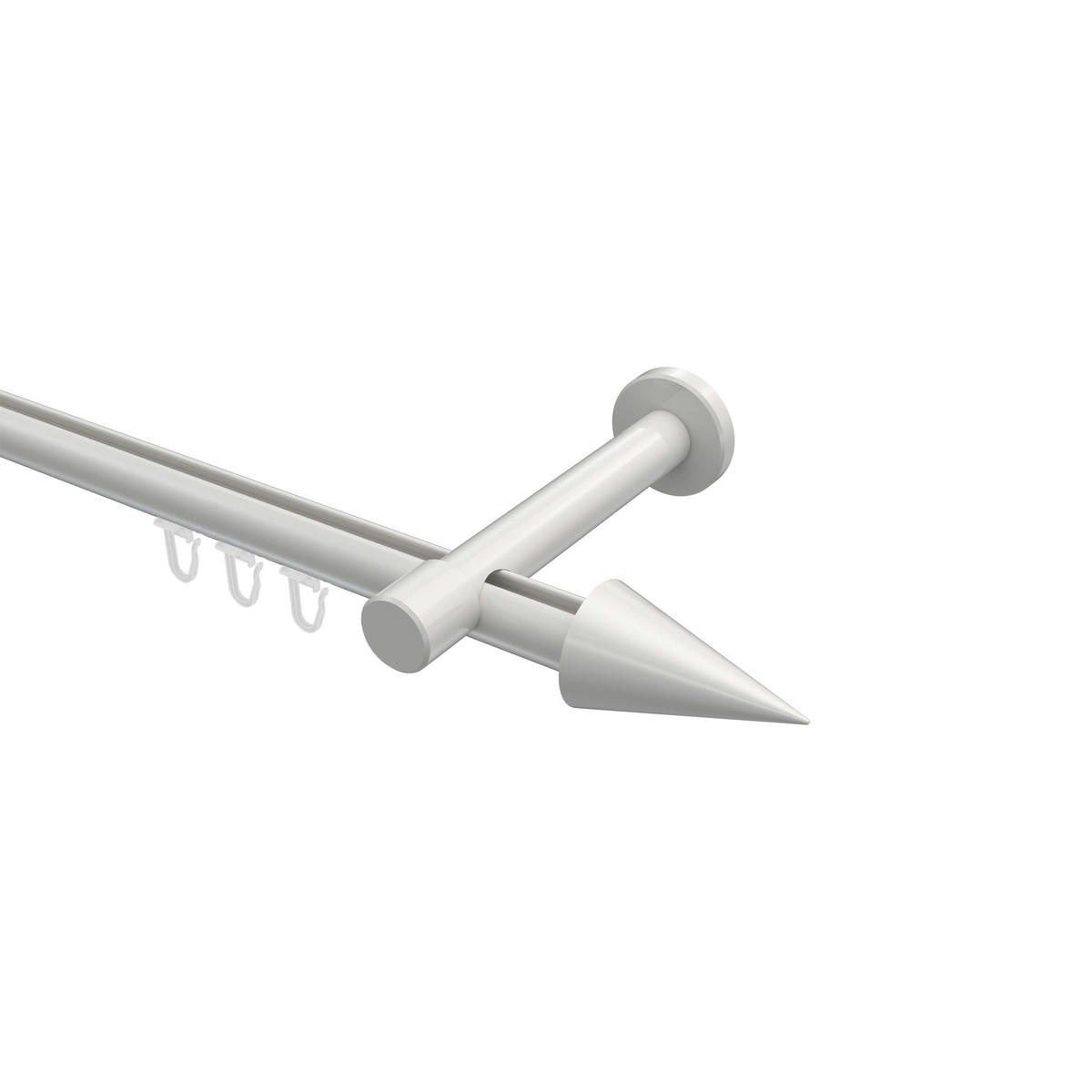 INNENLAUF-GARDINENSTANGEN-SET Prestige Savio 360 cm (geteilt in 2 x 180 cm), 1-läufig, 20 mm Ø Weiß - Weiß, Metall (360cm) - INTERDECO