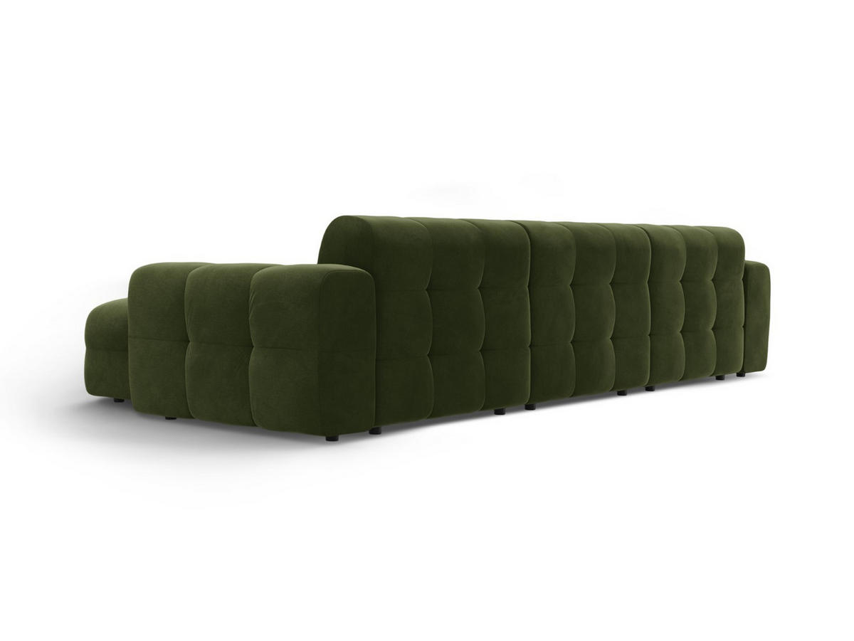 ECKSOFA rechts Kendal aus Samt armeegrün 5 Sitzplätze - Olivgrün, Textil (173/357cm) - Micadoni
