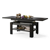 COUCHTISCH rechteckig Schwarz - Anthrazit ausziehbar höhenverstellbar - Anthrazit/Schwarz, Holzwerkstoff (65/130/58cm) - designimpex