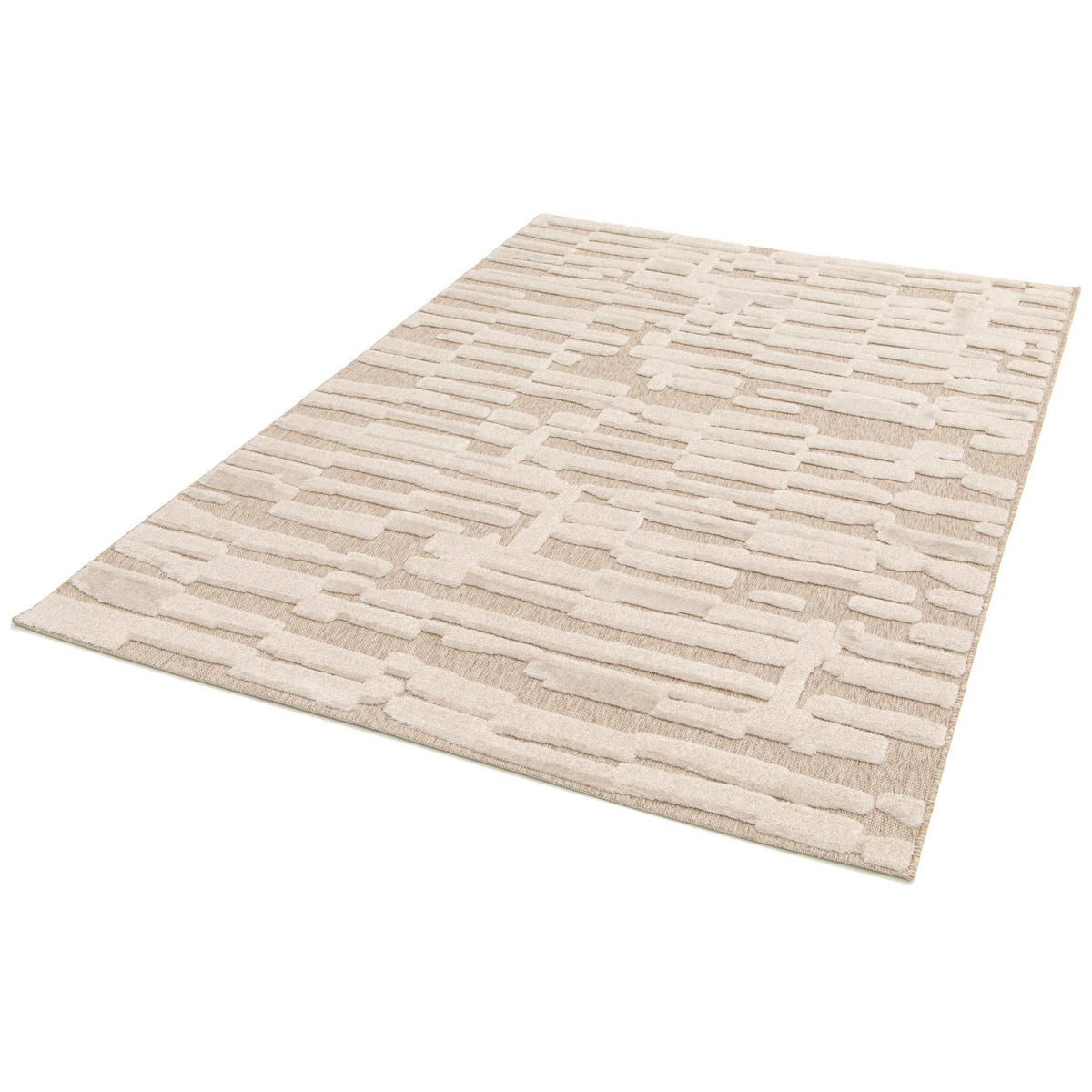 TEPPICH Design Relief-Effekt beige - Beige, Textil (160/230cm) - AFK Living