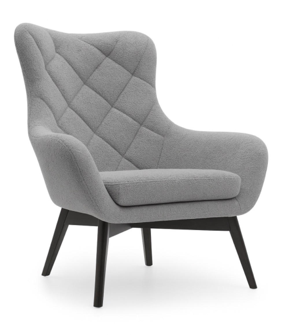 SESSEL Hellgrau LISA CARO Auf Holzbeinen - Grau, Textil (88/108/88cm) - Sepro Meble