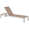 GARTENLIEGE hellbraun/silber Nardo - Hellbraun/Silberfarben, Metall (64/93/198cm) - Beliani