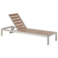 GARTENLIEGE hellbraun/silber Nardo - Hellbraun/Silberfarben, Metall (64/93/198cm) - Beliani
