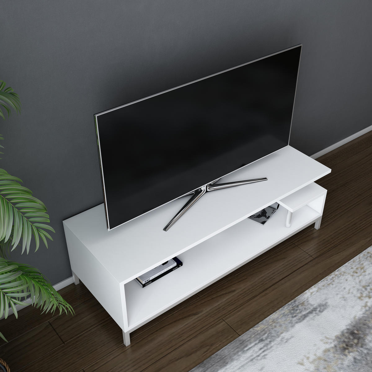 TV-LOWBOARD Reilly Weiß - Weiß, Holzwerkstoff (120/38/45cm) - Decorotika