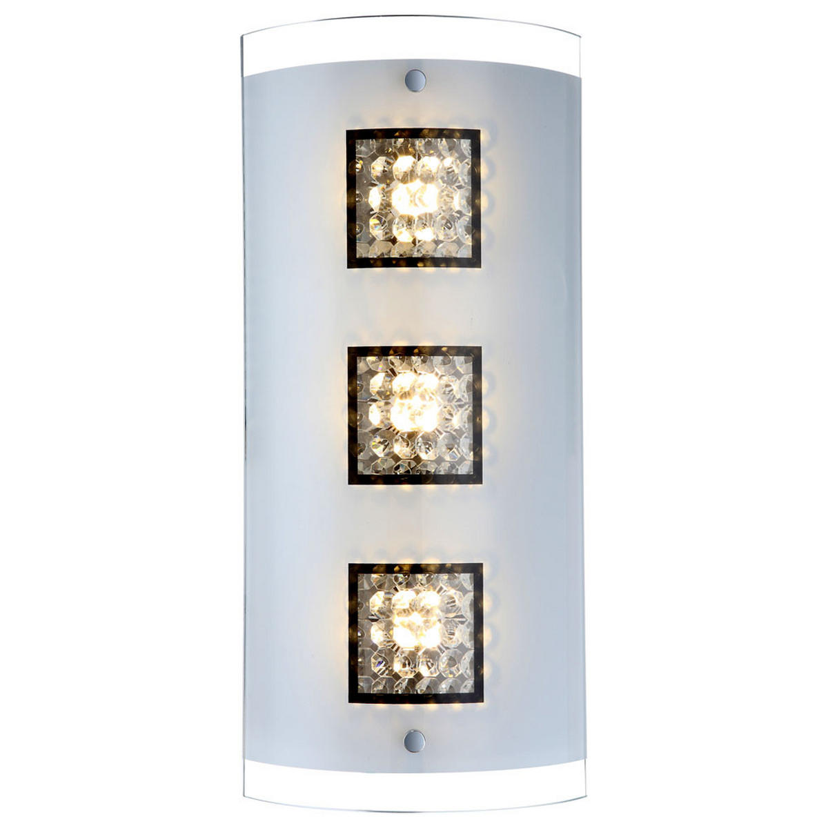 LED WANDLEUCHTE Sterni Metall Silber - Silberfarben, Glas (18/40/6.2cm) - Globo Lighting