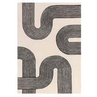 TEPPICH modern handgetuftet Wolle CROOK Schwarz 160 x 230 cm - Schwarz, Naturmaterialien (160/230cm) - Novatrend