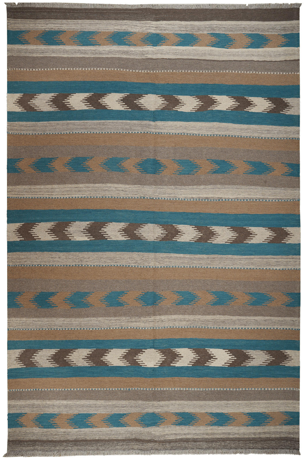 Looma Kelim-Teppich Blau, Grau 197x300 cm