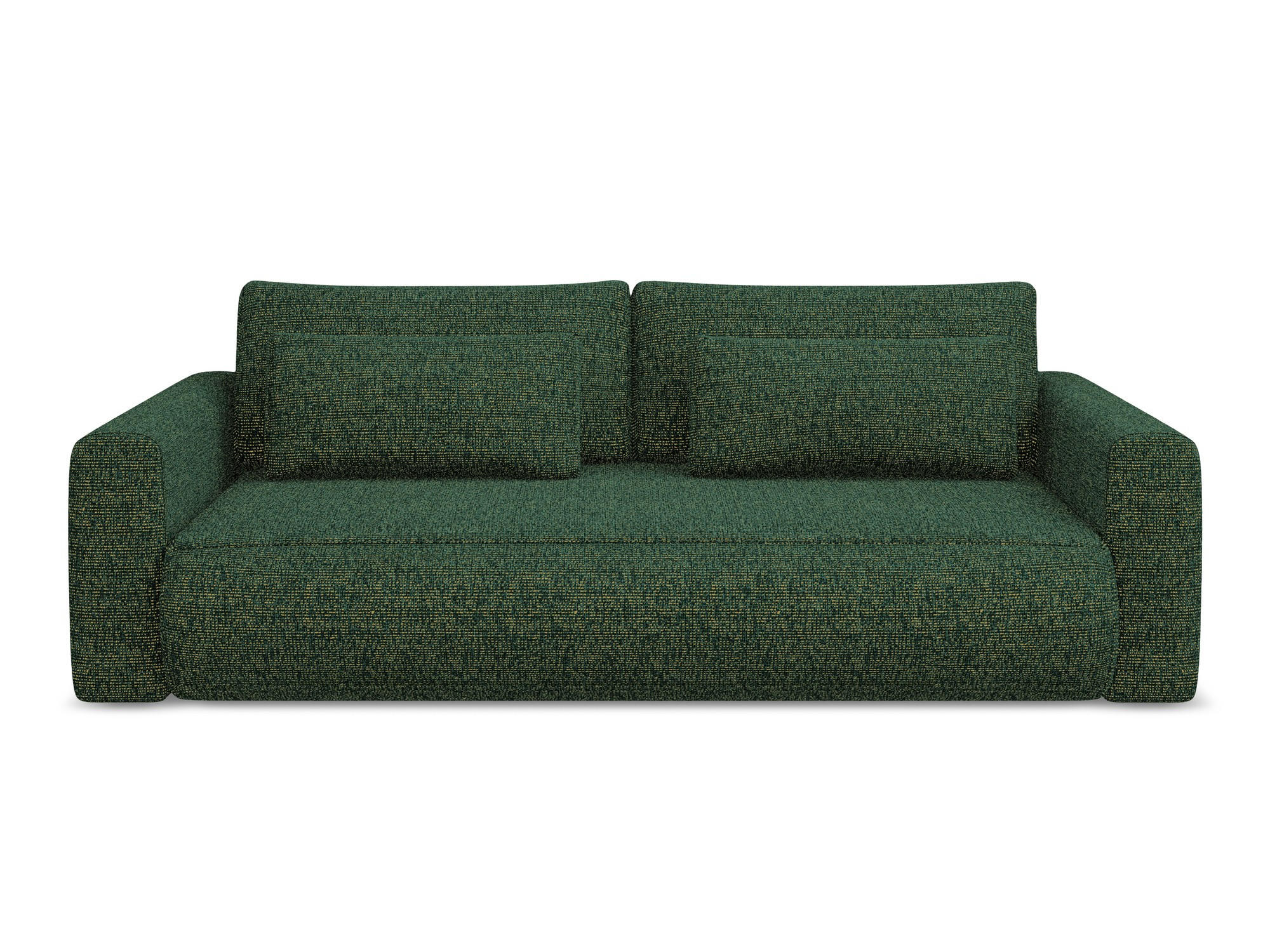 3-SITZER SOFA mit Schlaffunktion Strukturstoff Stoff Grün - Schwarz/Grün, Kunststoff/Textil (238/82/105cm) - Makamii
