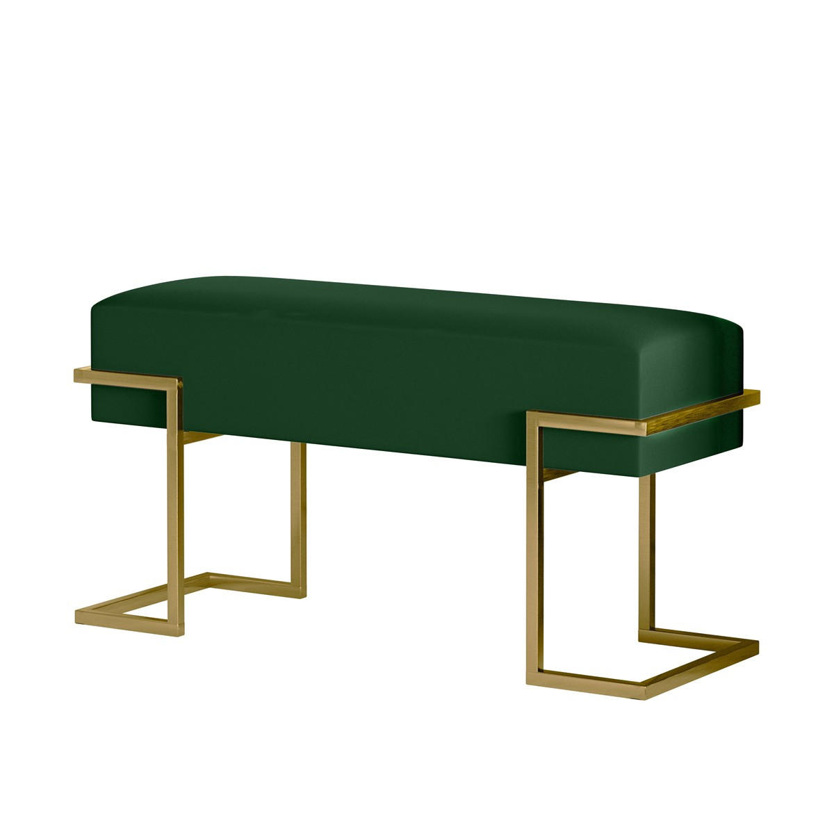POLSTERBANK CELY 80 cm, Grün, Goldprofil - Goldfarben/Grün, Textil/Metall (80/42/34cm) - Bettso