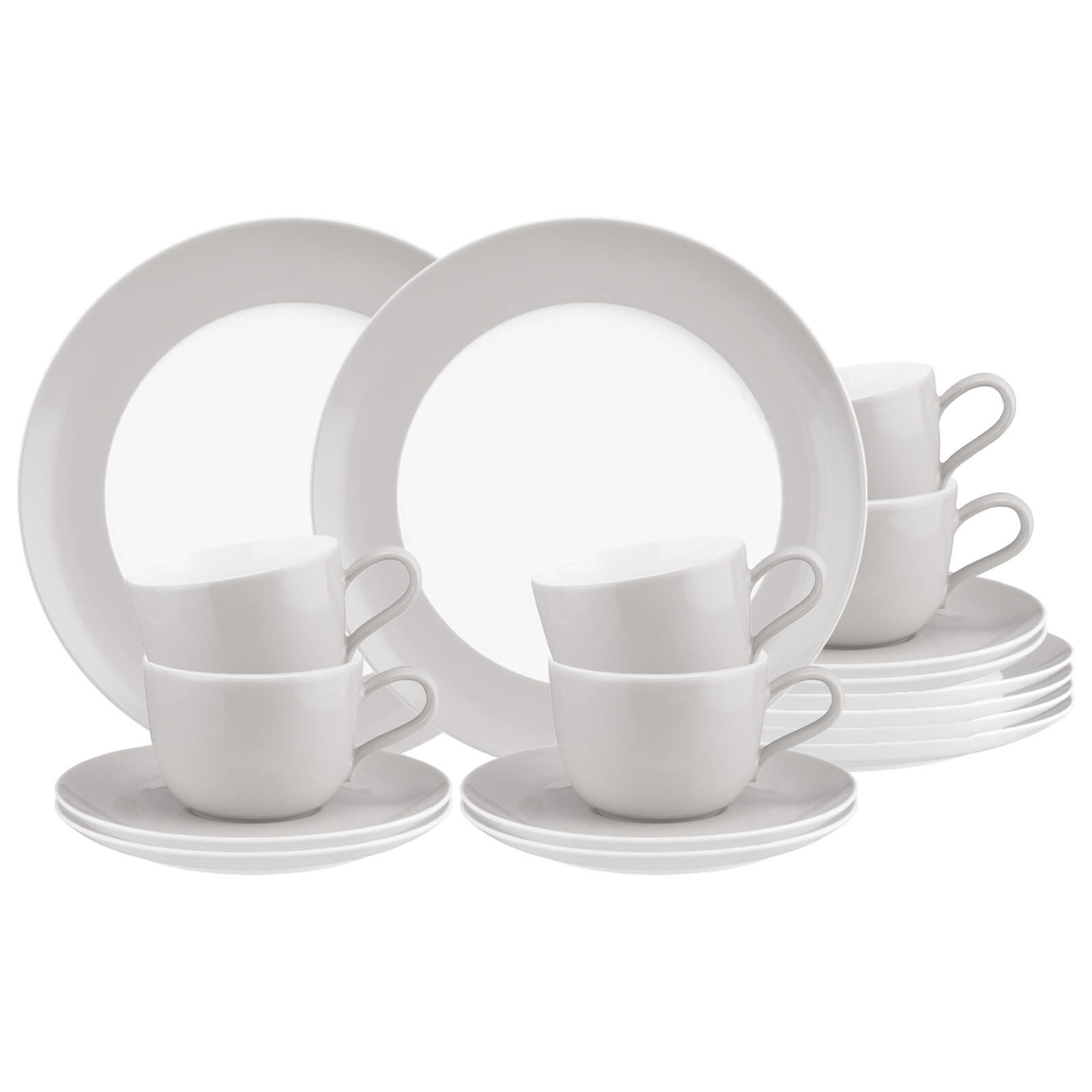 KAFFEESERVICE Liberty Pure Colors New Grey 18er Set - Grau, Keramik (1/1/1cm) - Seltmann Weiden