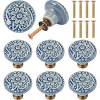 SCHRANKKNOPF Keramik 8er-Set 35 mm - Blau, Metall (0.34/3.2/0.34cm)