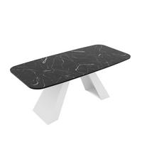 AUSZIEHTISCH ZENITH 160/90/76 cm mit Metallgestell, Weiß / Grau - Weiß/Grau, Holzwerkstoff/Metall (90/160/76cm) - Idohome