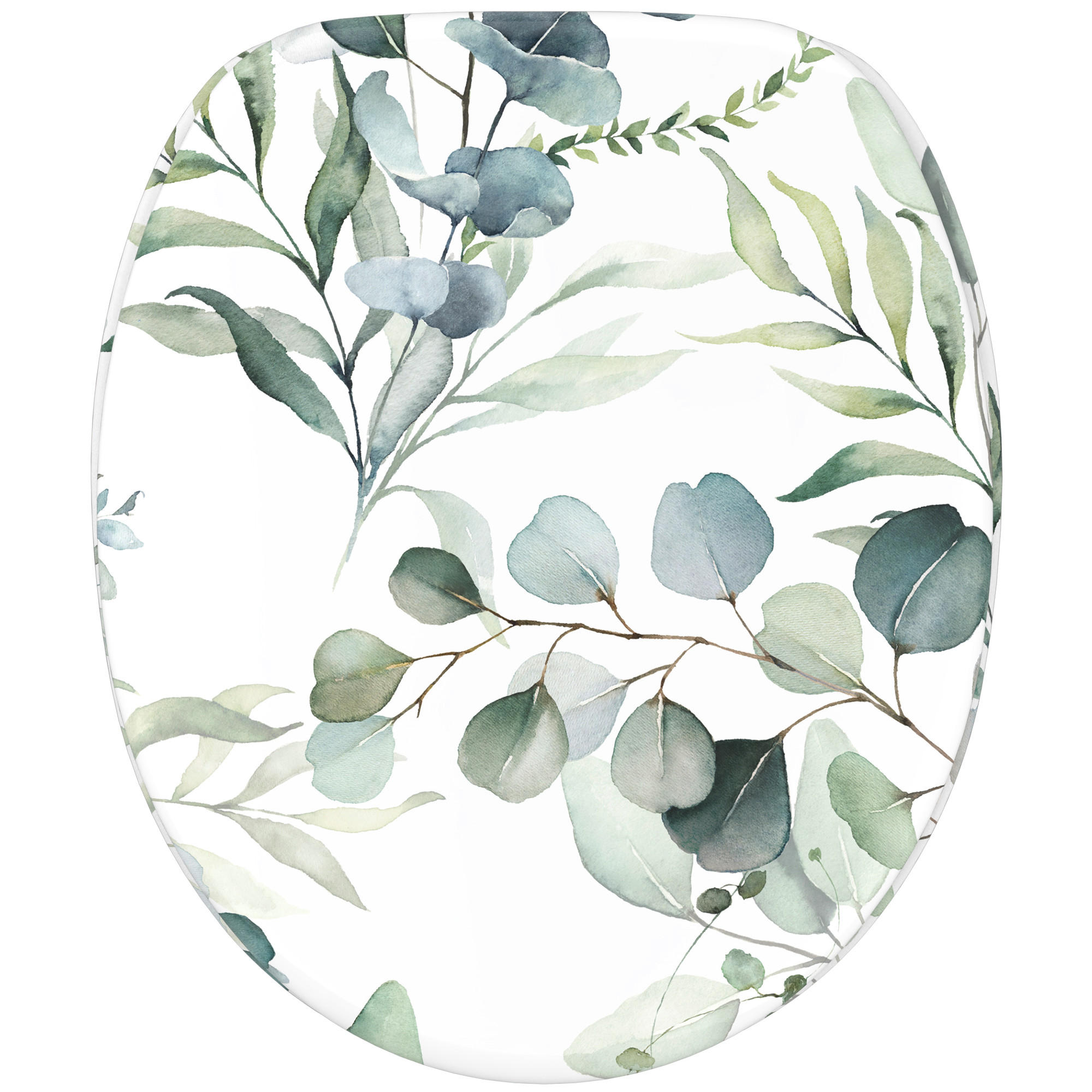 WC Sitz mit Absenkautomatik Eukalyptus - Weiß, Holzwerkstoff (38/6/47cm) - Sanilo