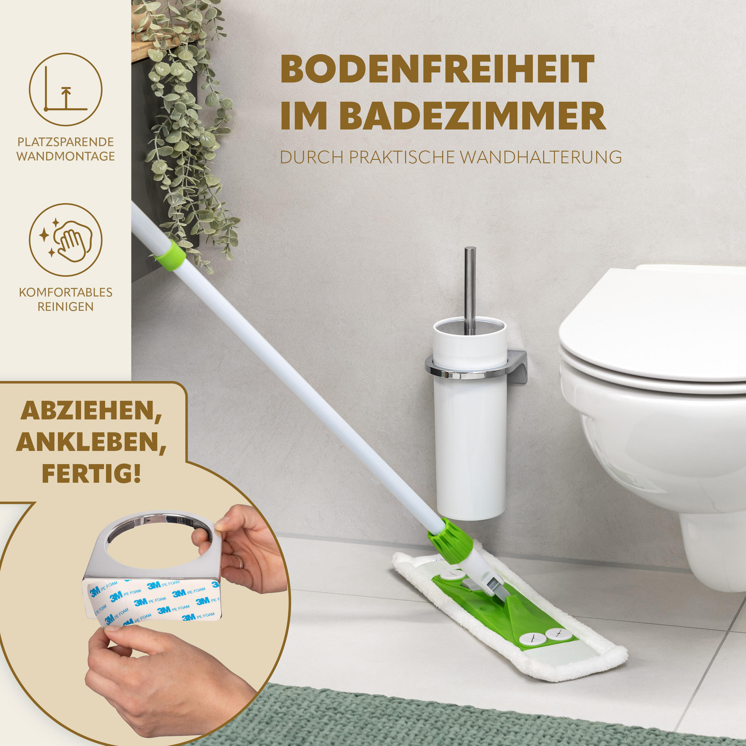 Thumbnail - bremermann Wc-Garnitur, Weiß, Kunststoff, 10x36.5x10 cm, Badezimmer, WC Ausstattung, WC Bürstengarnituren