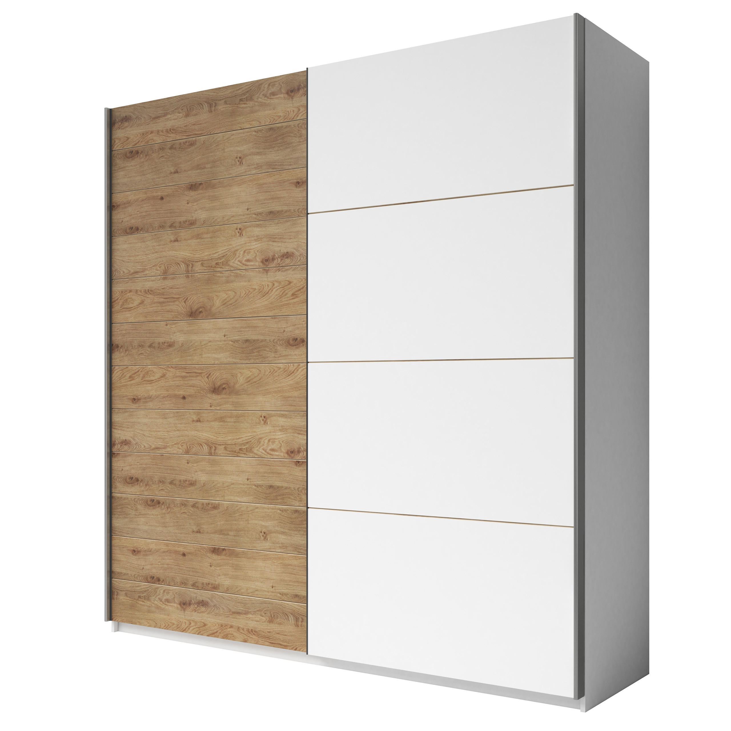 Masseno Schwebetürenschrank Weiß 200x210x61 cm