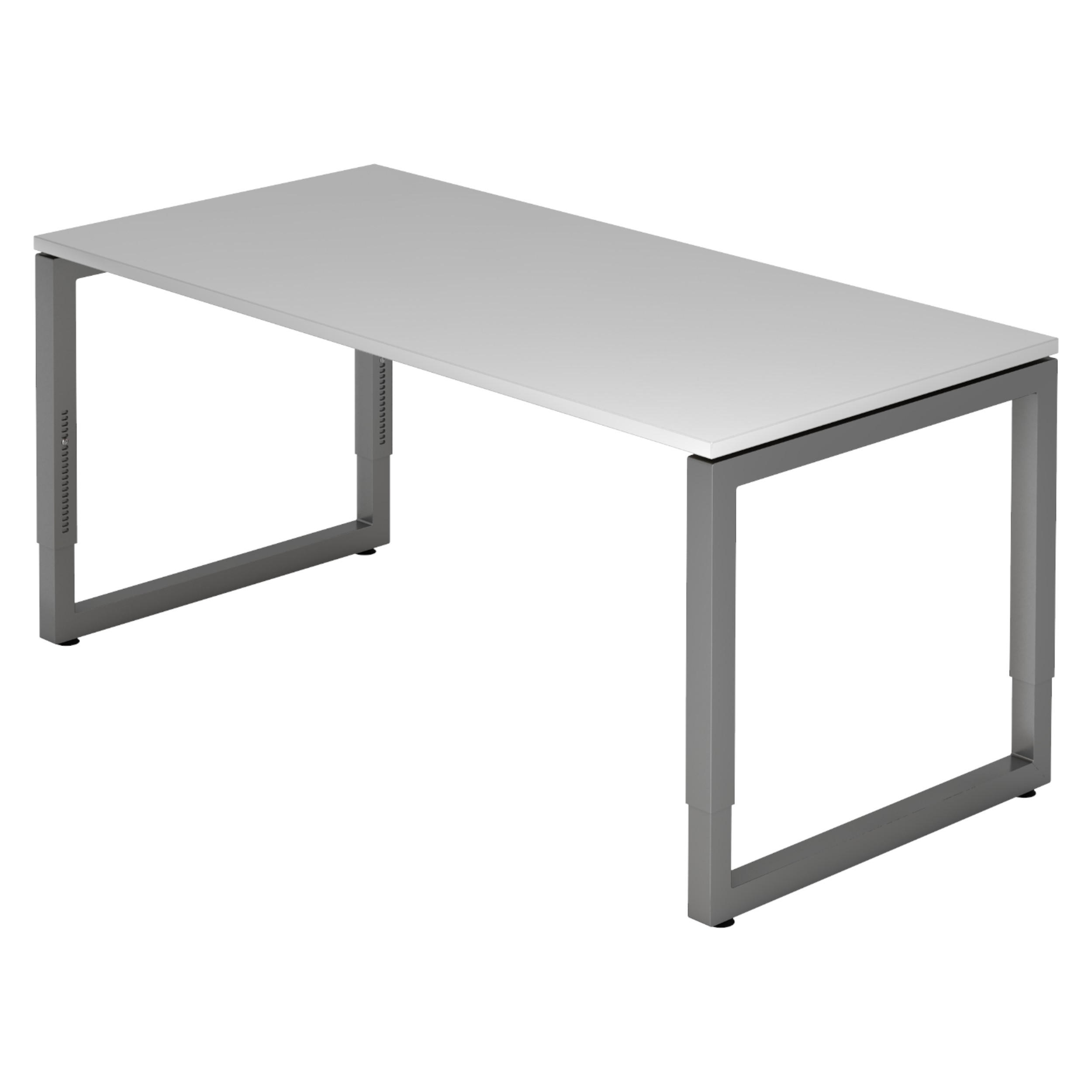 SCHREIBTISCH Serie-R 80/160/74 cm in Grau/Graphitfarben - Graphitfarben/Grau, Holzwerkstoff (80/160/74cm) - bümö