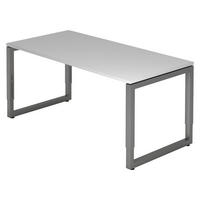 SCHREIBTISCH Serie-R 80/160/74 cm in Grau/Graphitfarben - Graphitfarben/Grau, Holzwerkstoff (80/160/74cm) - bümö