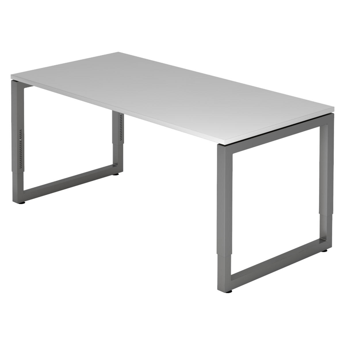 SCHREIBTISCH Serie-R 80/160/74 cm in Grau/Graphitfarben - Graphitfarben/Grau, Holzwerkstoff (80/160/74cm) - bümö