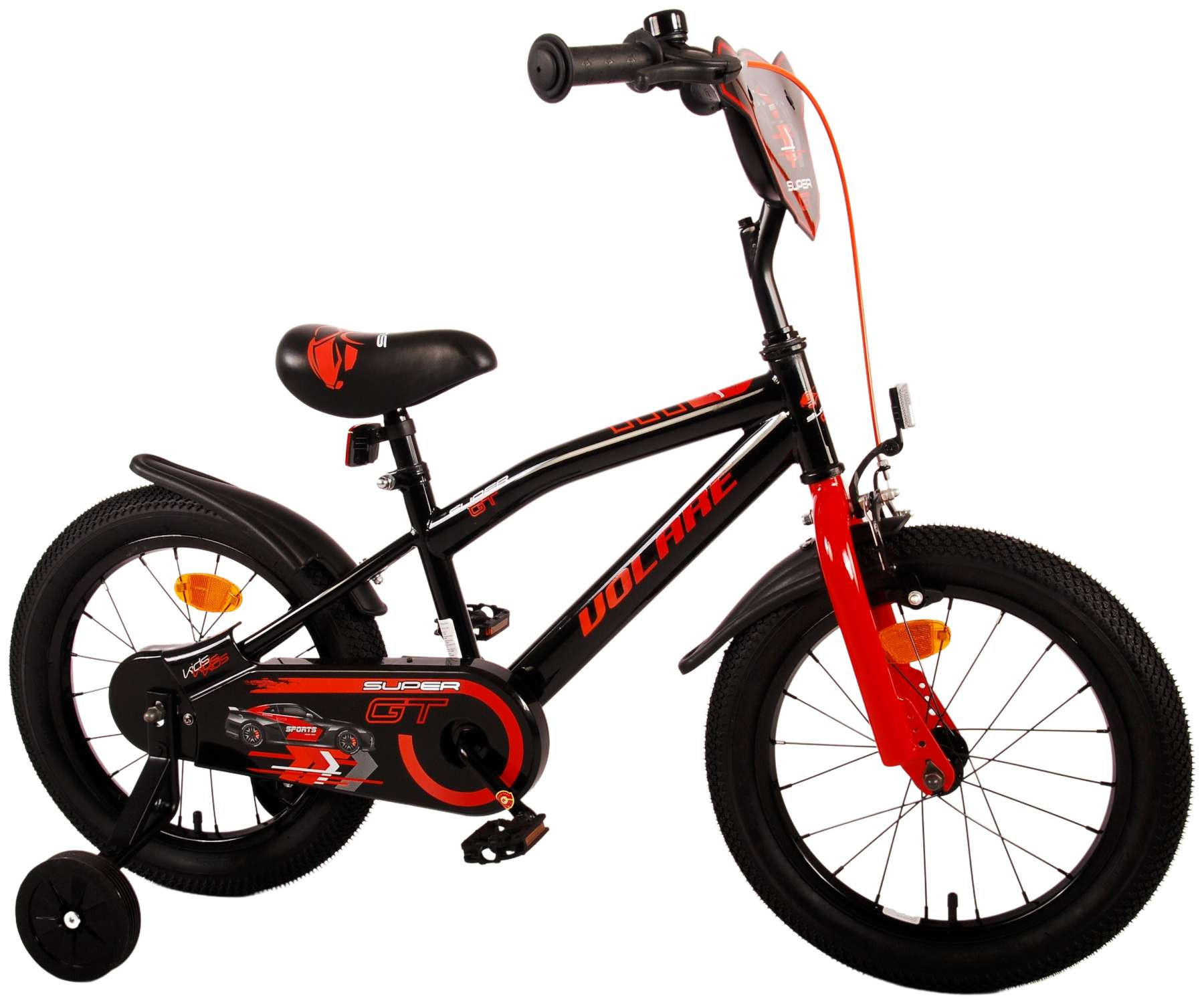 KINDERFAHRRAD Super GT - Jungen - 16 Zoll - Rücktritt + Handbremse - Rot - Rot, Metall (45cm) - TPFSports