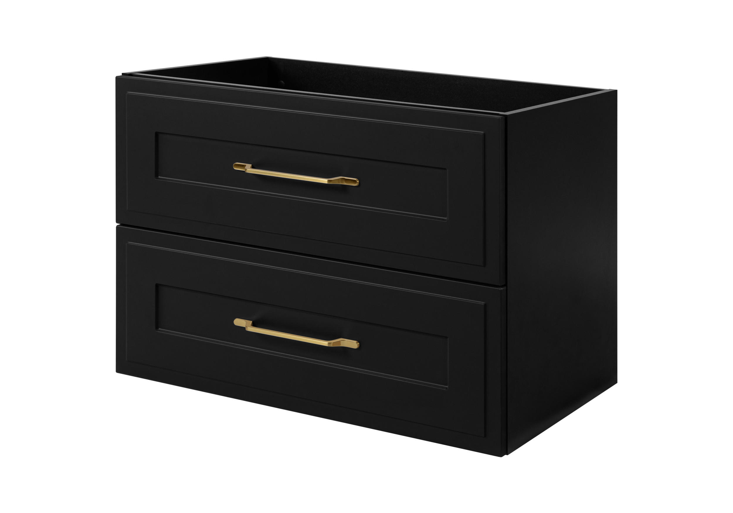 WASCHTISCHUNTERSCHRANK im klassischen Stil, schwarz, 80 x 57 x 46 cm - Goldfarben/Schwarz, Holzwerkstoff (80/57/46cm) - 3XE LIVING