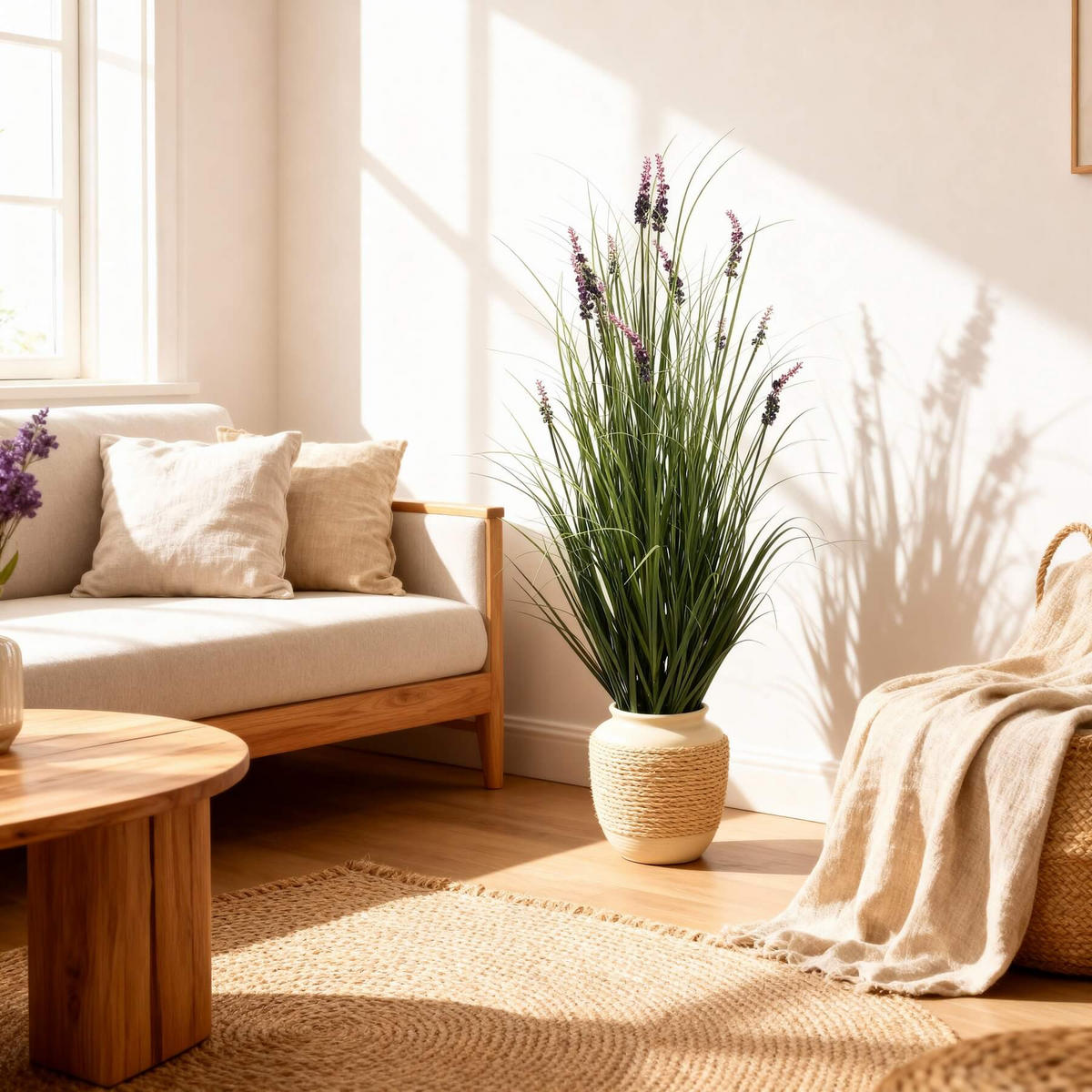 KÜNSTLICHE Lavendel 70/70/120 cm - Grün, Kunststoff (120cm) - Mobili Rebecca