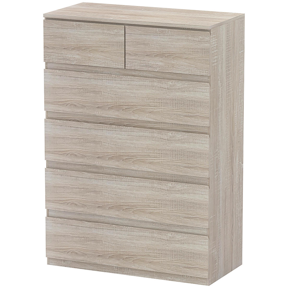 KOMMODE Naturfarben 6 Schubladen 80/39/115 cm - Naturfarben, Holzwerkstoff (39/115/80cm) - PANGIVO