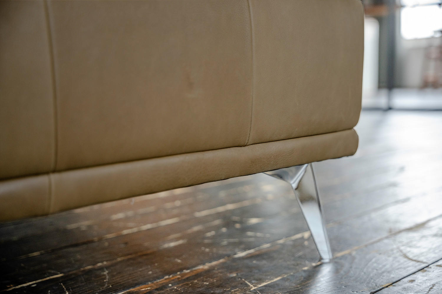 Thumbnail - Kawola Hocker, Beige, Leder, Echtholz, 1-Sitzer, Füllung: Komfortschaum, Rechteckig, 110x42x110 cm, Wohnzimmer, Hocker, ...