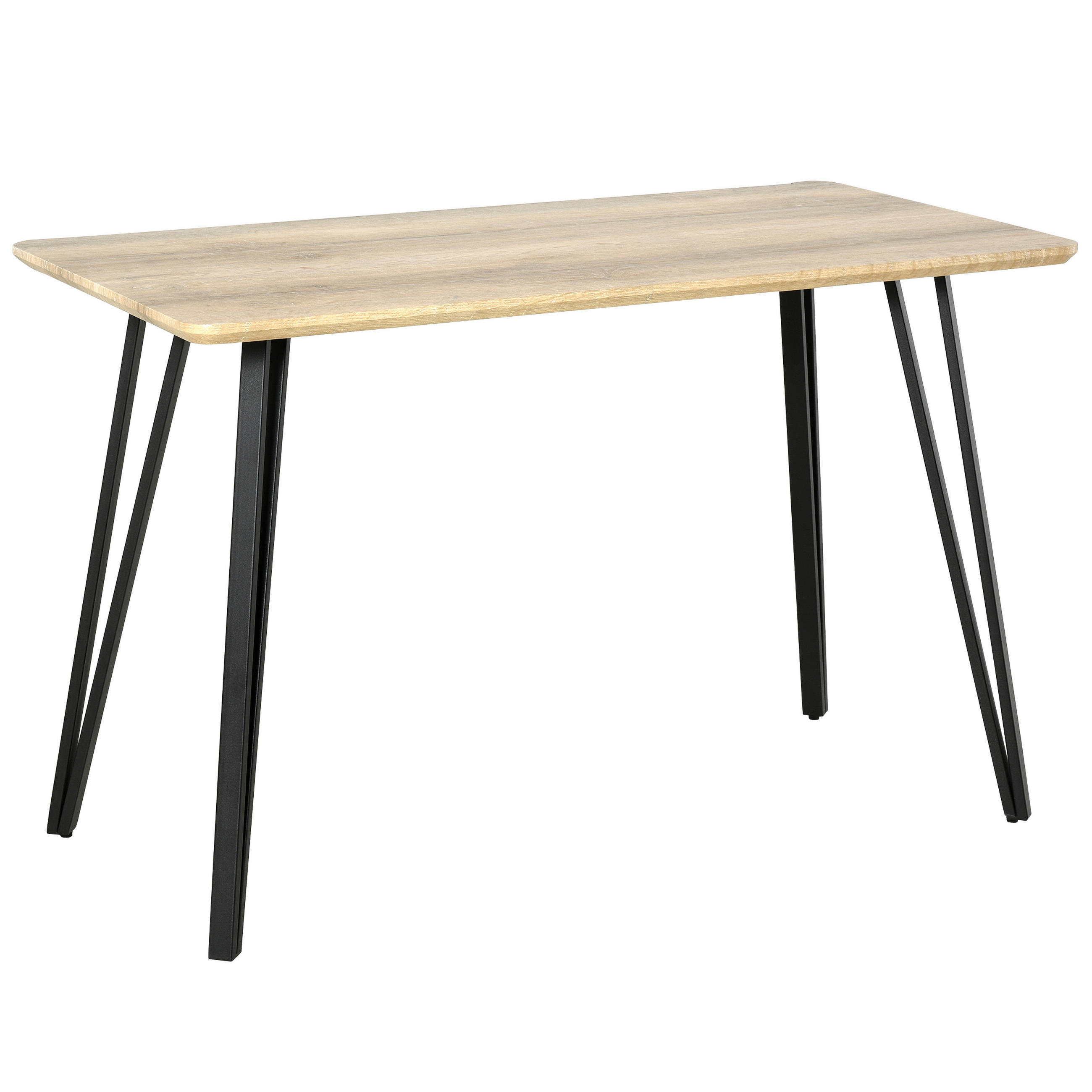 ESSTISCH Eichefarben Hell Schwarz Haarnadelbeine 120/60/75 cm - Beige, Holz (60/120/75cm) - PANGIVO