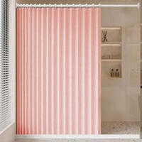DUSCHVORHANG Rosa magnetisch faltbar Leinen wasserdicht schimmelresistent waschbar mit Haken - Pink, Textil (220/200cm) - MCBOSON