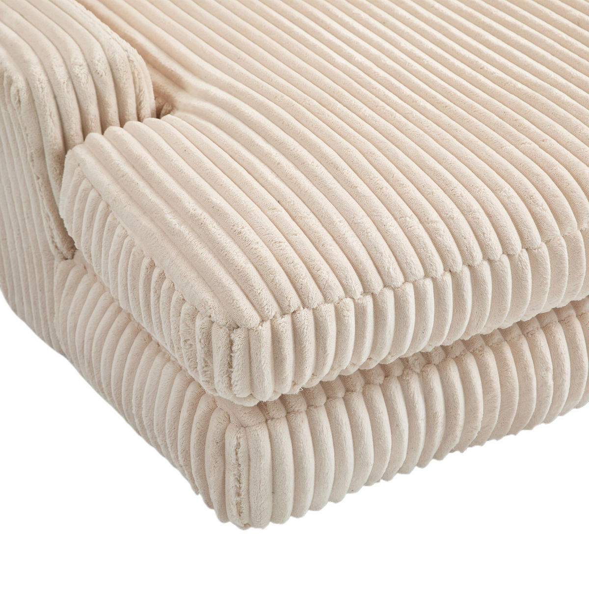 SCHLAFSOFA Relaxliege mit 3 Zierkissen,Lounge Sofa,Polstersofa,Cord,Beige - Beige, Textil (125/63/155cm) - LVHOM