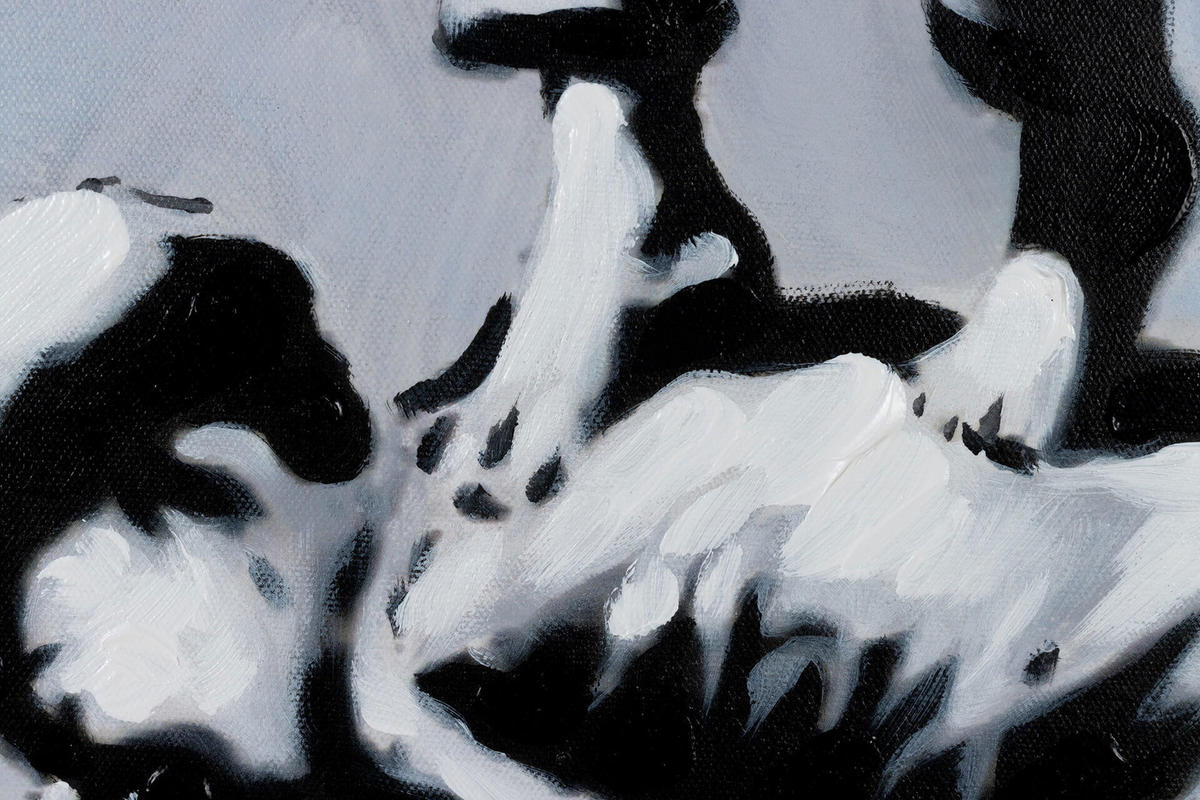 ACRYLBILD HANDGEMALT 75/100 cm - Schwarz, Holz/Textil (1.8/100cm) - KUNSTLOFT