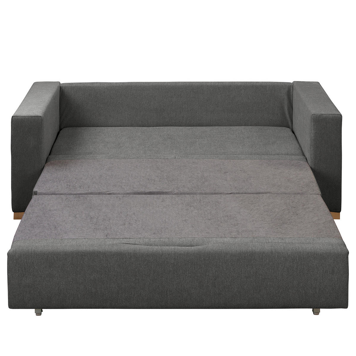 SCHLAFSOFA - Graubraun/Buchefarben, Holz/Buchenholz (173/90/90cm) - home24