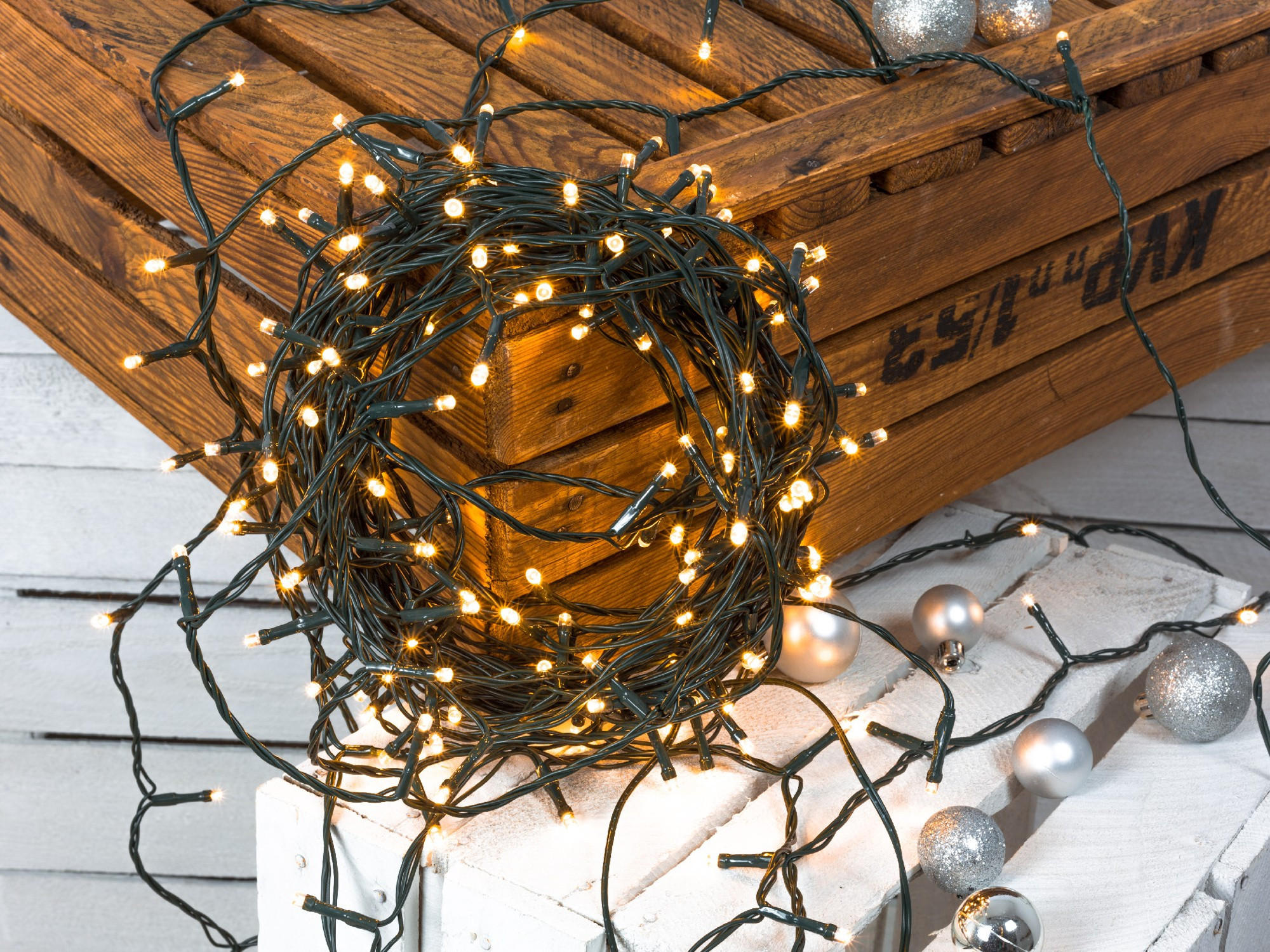LAALU WEIHNACHTSLICHTERKETTE WARM WEISS 24 m - Grün, Kunststoff (2400cm) - LAALU