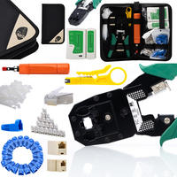 CRIMPZANGE Universal 10-in-1 Set - 146-tlg., Kabeltester RJ9/11/12/45, RJ45 20 St, 100 Kabelbinder - Multicolor, Kunststoff/Metall (27/15/6cm)