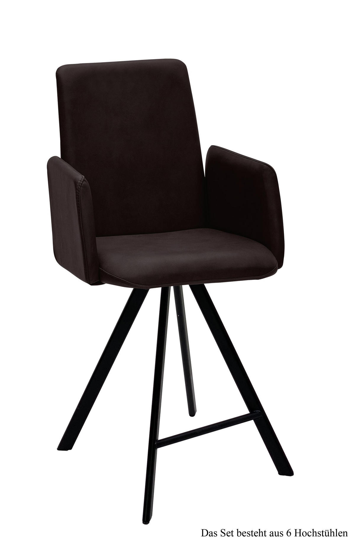 THEKENSTUHL drehbar (6er-Set) Desiree 52x109x60 Schwarz/Espresso - Dunkelbraun/Schwarz, Kunststoff (60/109/52cm) - 58aufmkessel