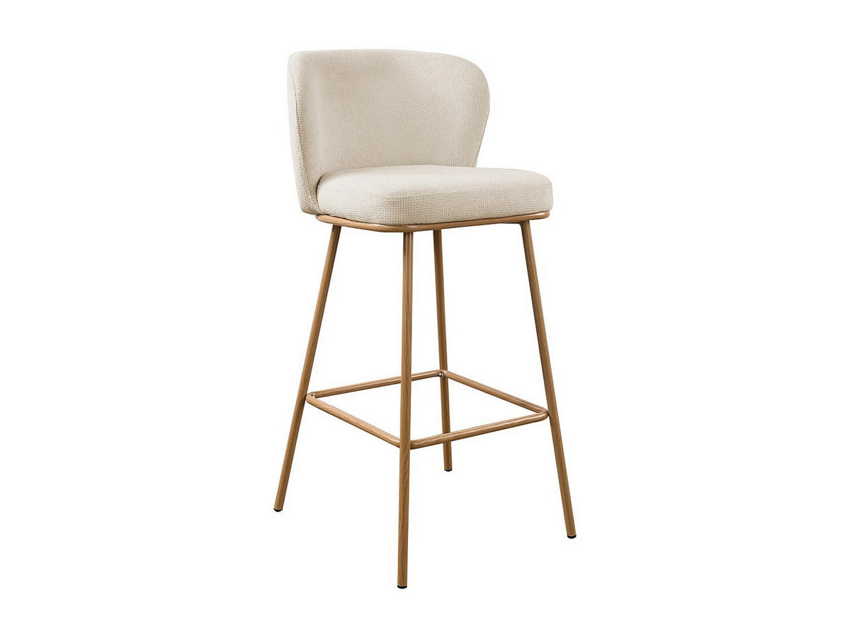 BARHOCKER - 50 cm x 54 cm - stoff - beige Senorase - Beige, Textil/Metall (50/97/54cm) - Vente-Unique