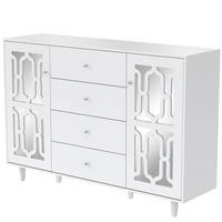 KOMMODE aus MDF 147,5x40x102cm in Weiß mit Spiegeloberfläche - Weiß, Holzwerkstoff (147.5/102/40cm) - Modfu