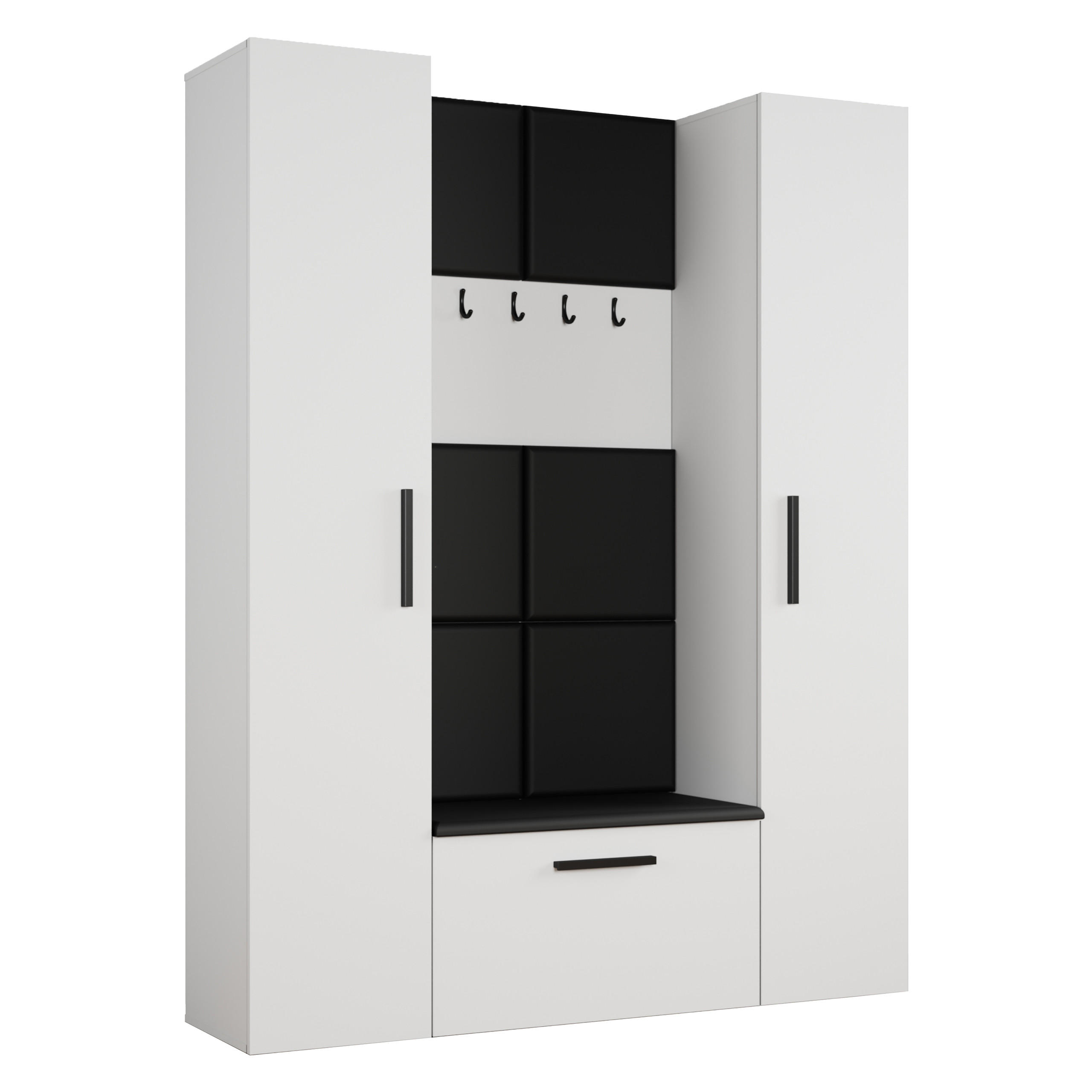 Masseno Garderobenschrank Weiß 160.6x204x40 cm