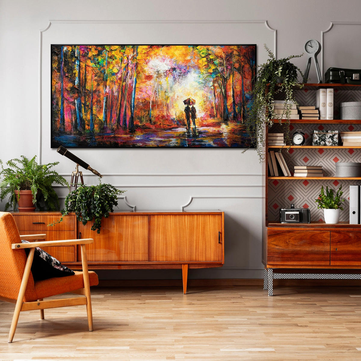 GEMÄLDE Erschaffung Schattenfugenrahmen Schwarz 100x50 cm - Schwarz, Holz (100/50cm) - YS-art gallery