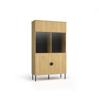 VITRINE AXIS 187,6/106,6 cm in Eichefarben - Braun, Holzwerkstoff (106.6/187.6/40cm) - MASSENO